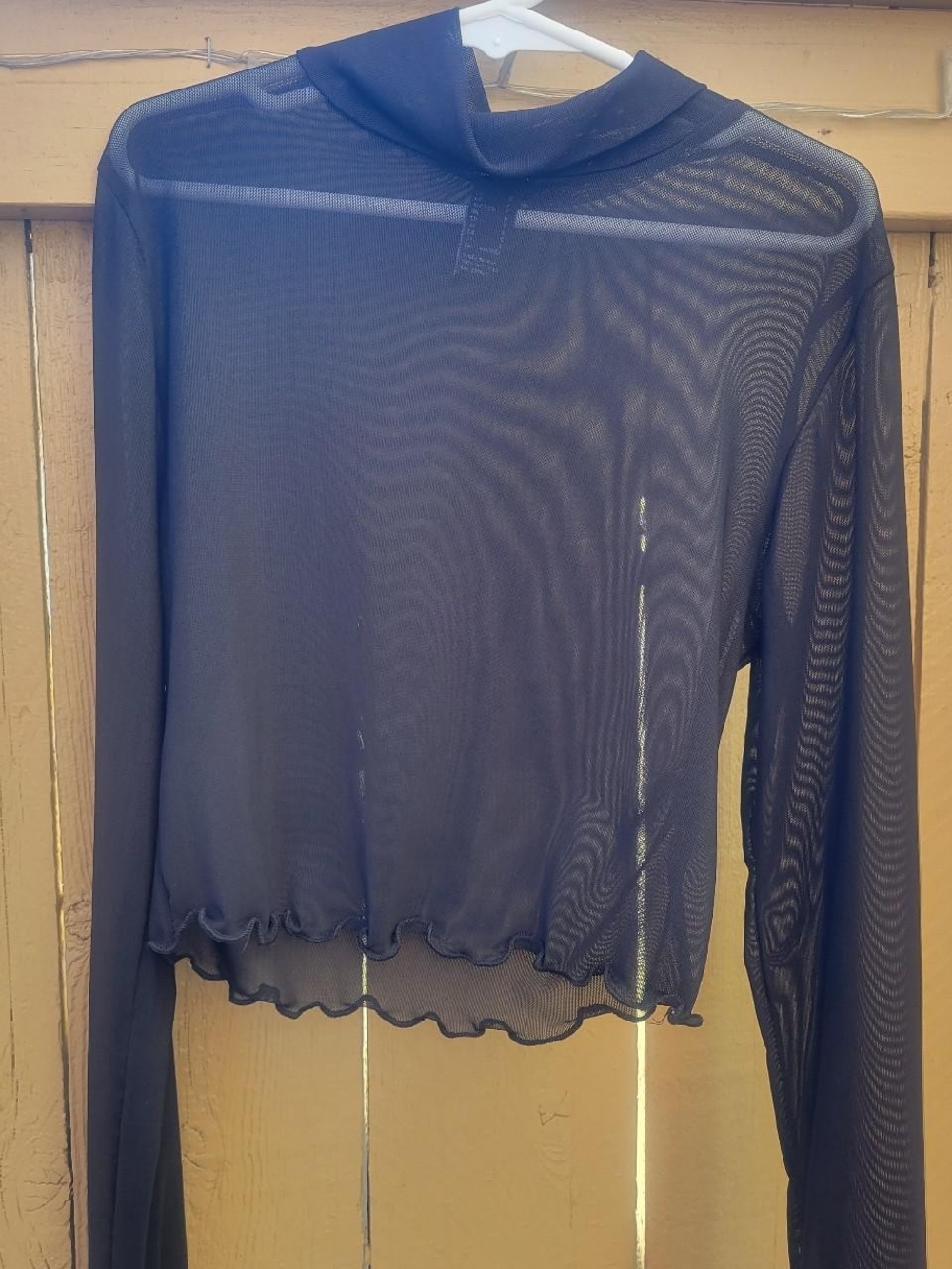Forever 21 Mesh Mock-Neck Top